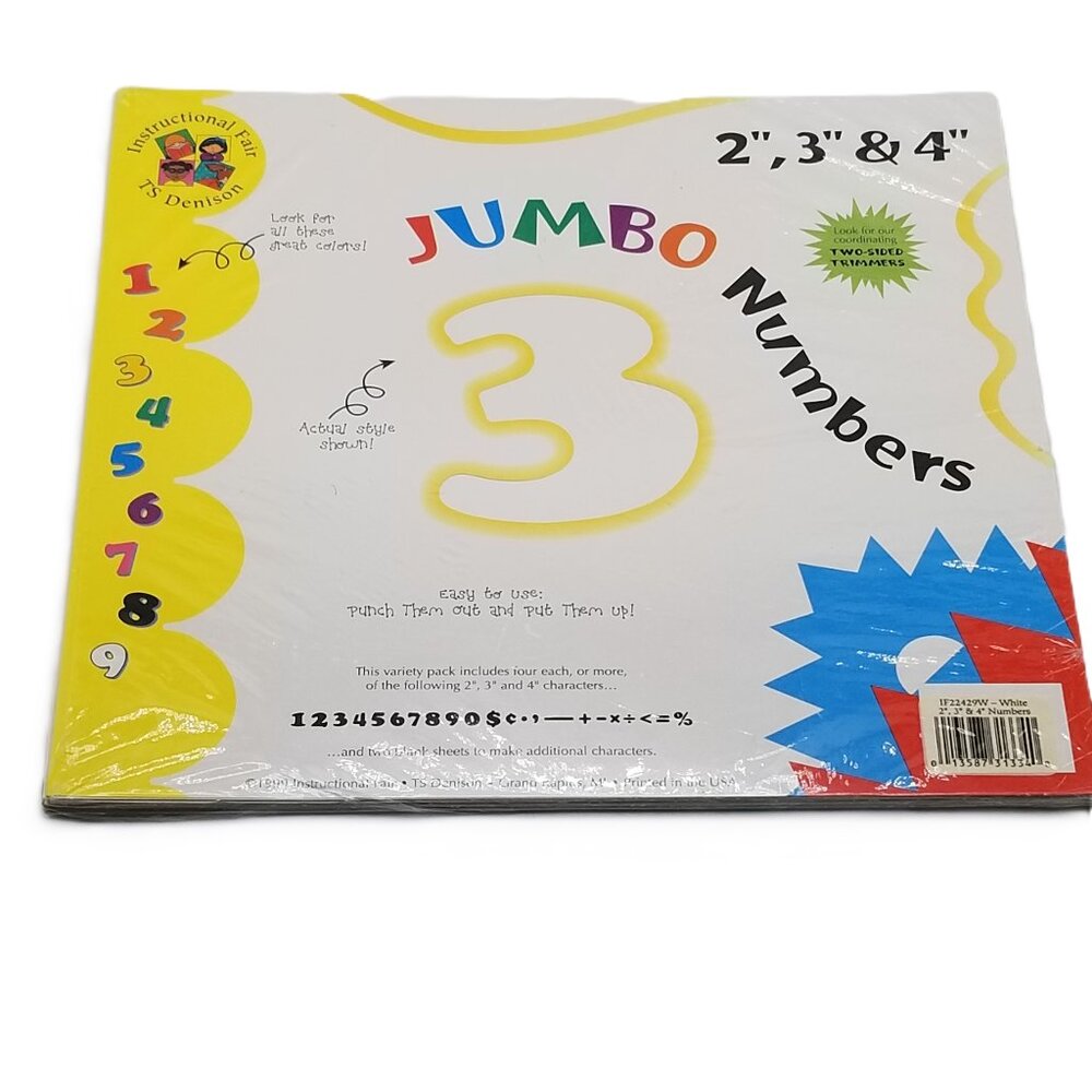 Instructional Fair Jumbo Numbers Die Cut Set Classroom Bulletin Board Teacher
